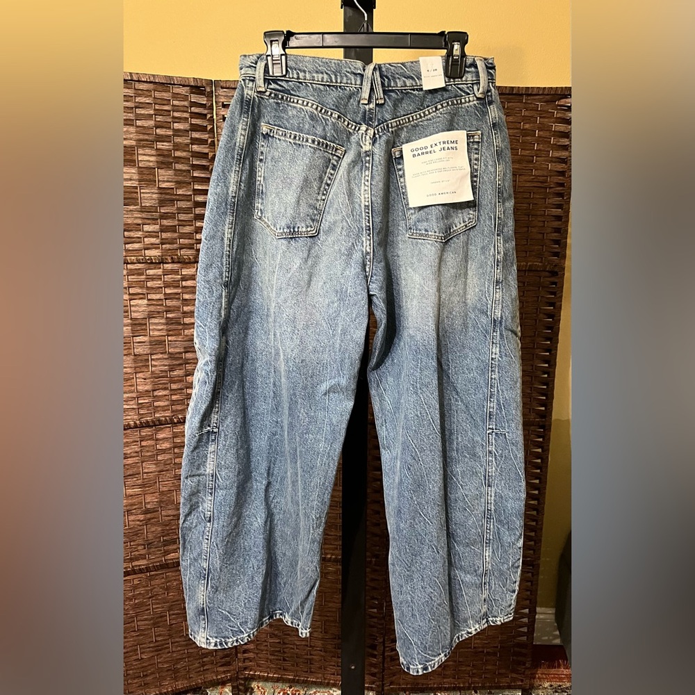 New Good American GOOD EXTREME BARREL JEANS | High-Rise | Wide Leg - Picture 5 of 7